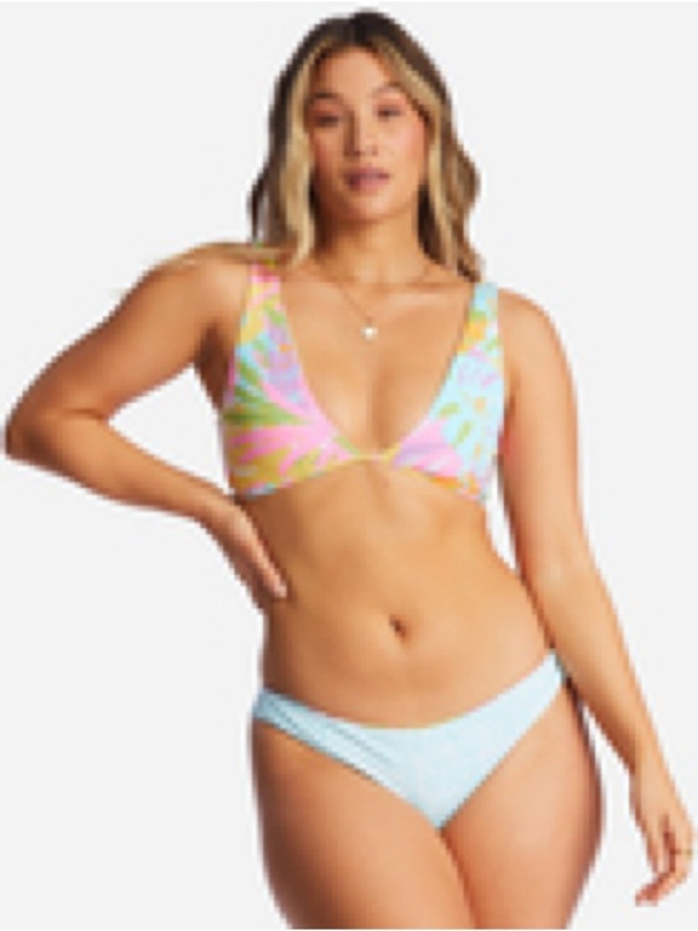 Billabong Reversible Pastel Tropical Leaf Bikini